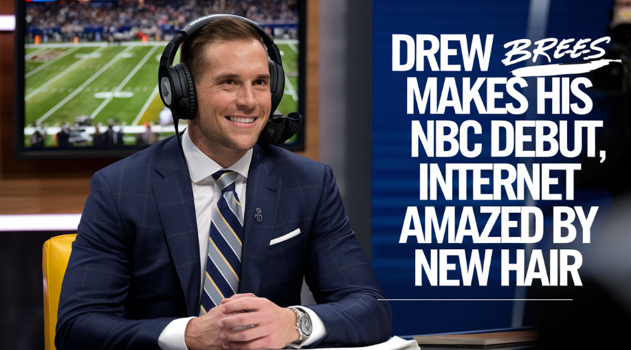 Drew Brees Makes His nbc debut, internet amazed by his new hair